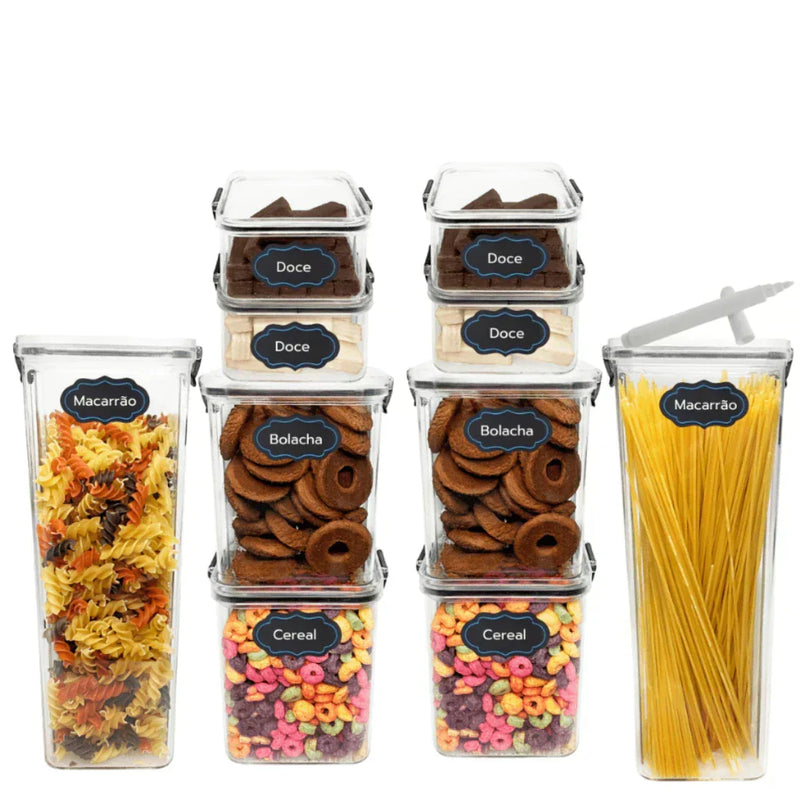 Kit 5 Potes Herméticos Crystal-Lock