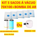 Kit Vácuo Inteligente Pro: 5 Sacos + Bomba Automática