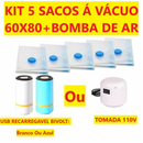 Kit Vácuo Inteligente Pro: 5 Sacos + Bomba Automática