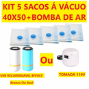 Kit Vácuo Inteligente Pro: 5 Sacos + Bomba Automática