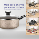 Jogo De Panelas 8 Peças Teflon Antiaderente Frigideira Caçarola Fervedor Talheres Tampa De Vidro
