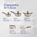Jogo De Panelas 8 Peças Teflon Antiaderente Frigideira Caçarola Fervedor Talheres Tampa De Vidro