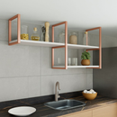 Nicho Prateleira Suspensa Estilo Industrial Teto E Parede Rose Gold