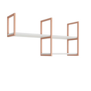 Nicho Prateleira Suspensa Estilo Industrial Teto E Parede Rose Gold