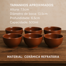 Kit 6 Cumbucas Refratárias 500 ml Porcelana Marrom Ideal Para Feijoada, Caldos, Sorvetes e Açaí