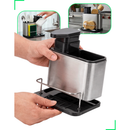 Dispenser Porta Detergente E Esponja 3 Em 1 Aço Inox Escorredor Talheres Utensilios de Cozinha Organizador de Pia