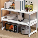 1pc Aço inoxidável e plástico em camadas sob a pia rack de armazenamento - organizador de armário de cozinha retrátil