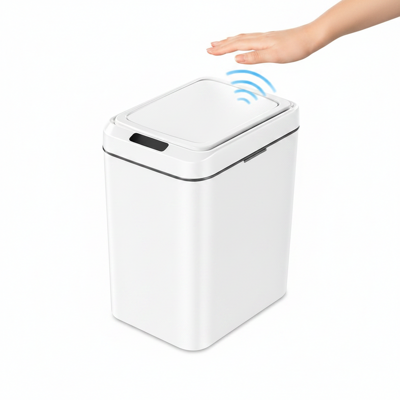 Lixeira Inteligente Automática 15L Sem Toque Sensor Infravermelho Tampa Automática Cozinha Banheiro